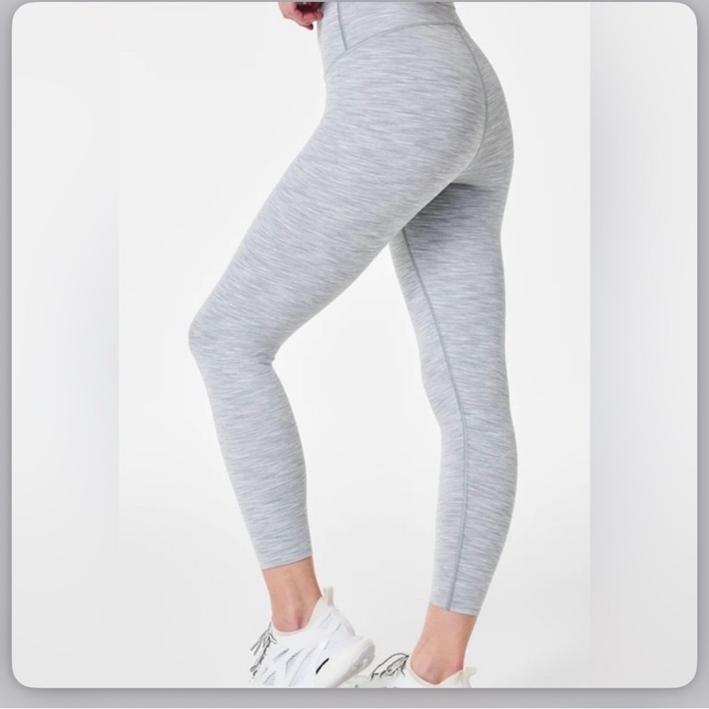 NEW Spanx - Soft and Smooth Spacedye 7/8 Leggings softgrey heather gray MEDIUM